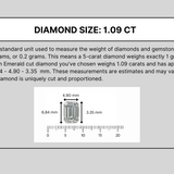 1.09 Carat Emerald Cut Lab Grown Diamond – D Color, VVS2 Clarity
