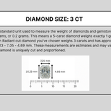 3 Carat Radiant Cut Lab Grown Diamond - F Color, VVS2 Clarity
