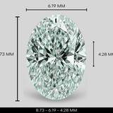 1.87 Carat Oval Cut Lab Grown Diamond - F Color, VVS2 Clarity