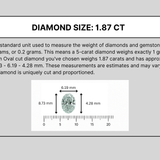 1.87 Carat Oval Cut Lab Grown Diamond - F Color, VVS2 Clarity