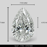 2.84 Carat Pear Cut Lab Grown Diamond - E Color, VVS1 Clarity
