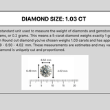 1.03 Carat Round Cut Lab Grown Diamond – E Color, VVS1 Clarity