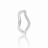 Amalina – Wave Pavé Ring in Sterling Silver