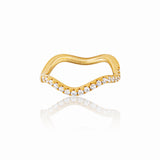 Amalina – Wave Pavé Ring in 18K Gold Vermeil