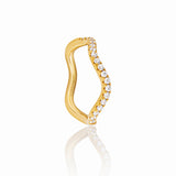 Amalina – Wave Pavé Ring in 18K Gold Vermeil