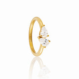 Bianca Luce – Twin Pear Ring in 18K Gold Vermeil