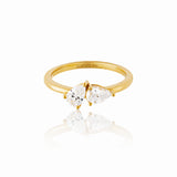 Bianca Luce – Twin Pear Ring in 18K Gold Vermeil