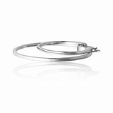 Corvessa – Double Hoop Pavé Earrings in Sterling Silver