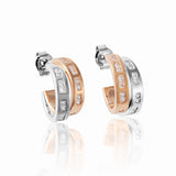Two-Tone –  Earrings in 18K Rose Gold & Silver