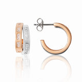 Two-Tone –  Earrings in 18K Rose Gold & Silver